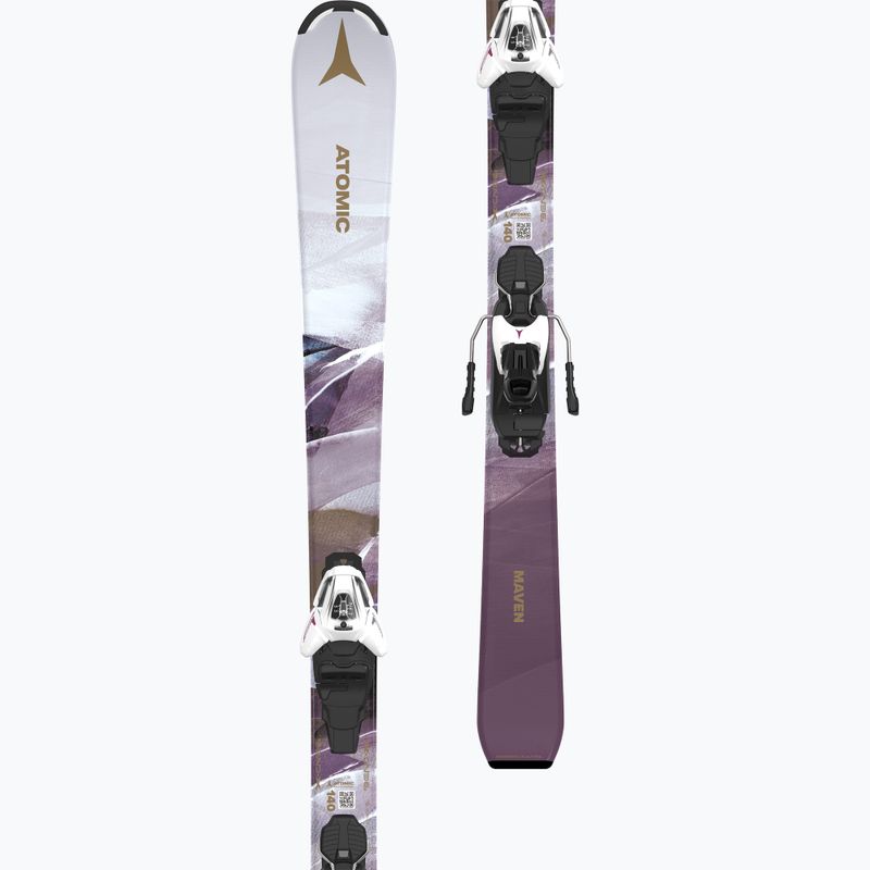 Лижі дитячі Atomic Maven Girl JTM + кріплення L6 GW white/laven 5