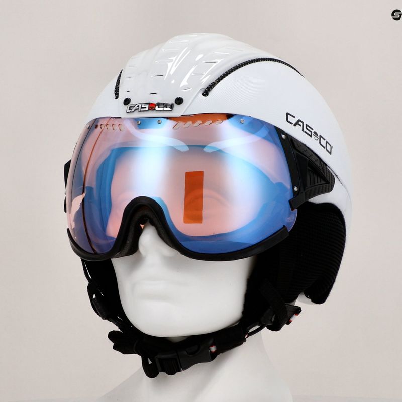 Гірськолижний шолом CASCO SP-2 Photomatic Visor структурований білий глянцевий 9