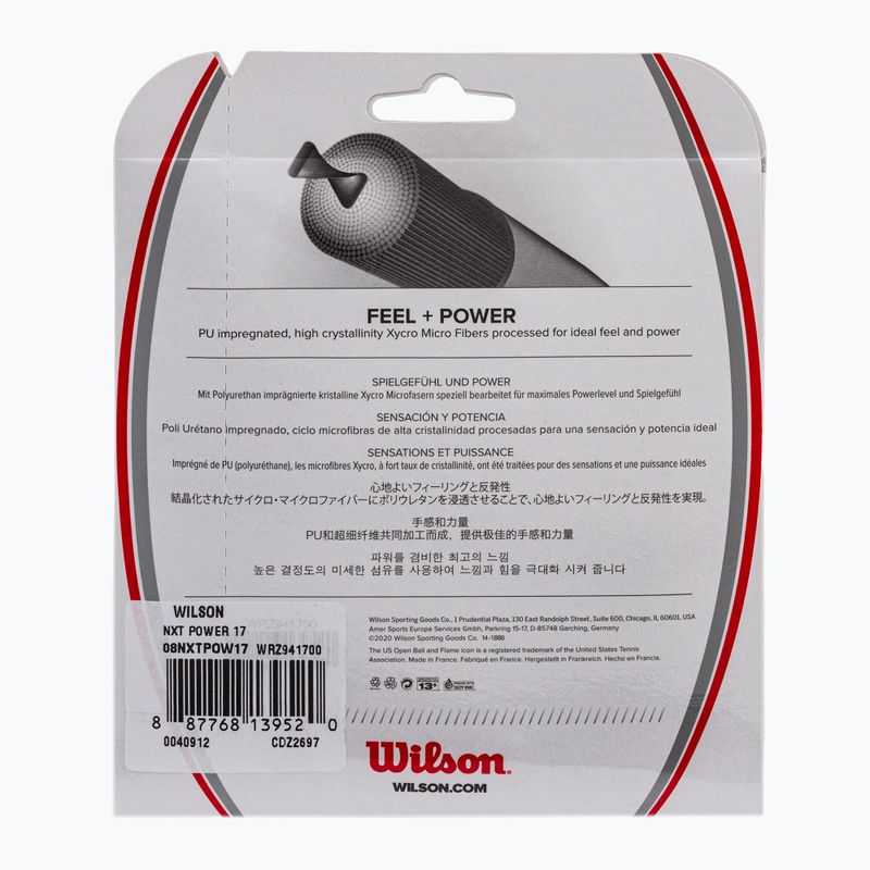 Тенісна струна Wilson NXT Power 17 12,2 m біла WRZ941700+ 2
