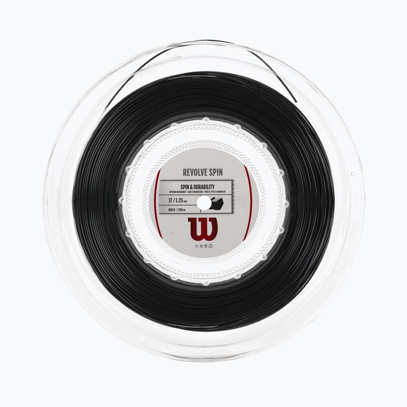Тенісна струна Wilson Revolve Spin 17 200 m чорна WRZ908100