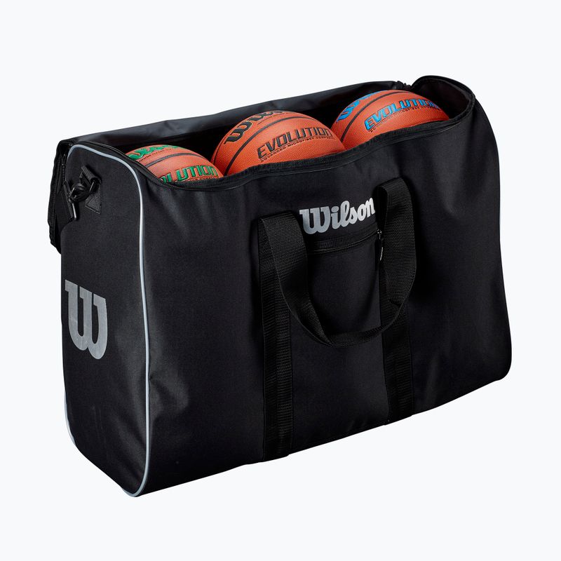 Сумка для баскетбольних м'ячів Wilson Travel Basket 6 Ball black/silver 3