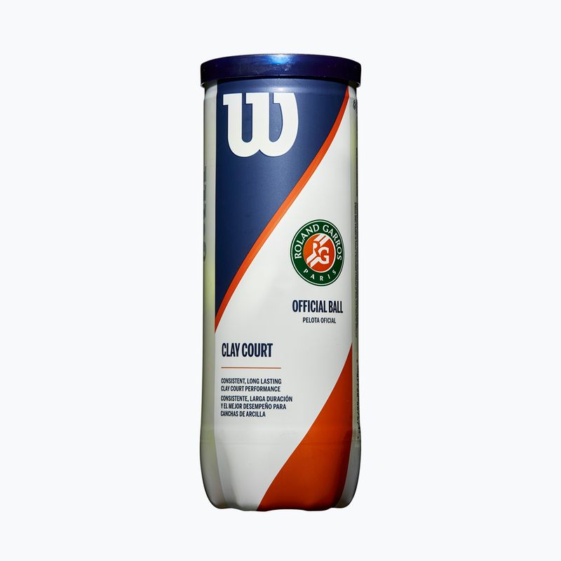 Тенісні м'ячі Wilson Roland Garros Clay Ct 3 шт. жовті WRT125000 2