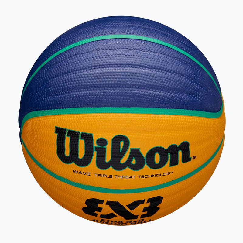 М'яч баскетбольний дитячий Wilson Fiba 3x3 Junior blue/yellow розмір 5 4