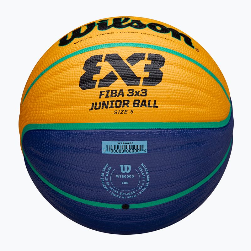 М'яч баскетбольний дитячий Wilson Fiba 3x3 Junior blue/yellow розмір 5 5