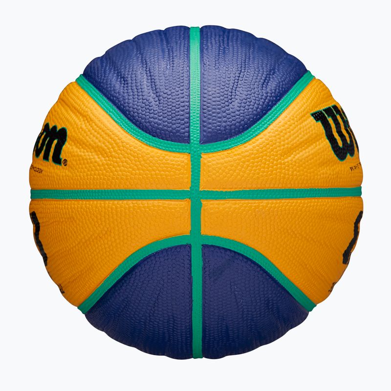 М'яч баскетбольний дитячий Wilson Fiba 3x3 Junior blue/yellow розмір 5 6