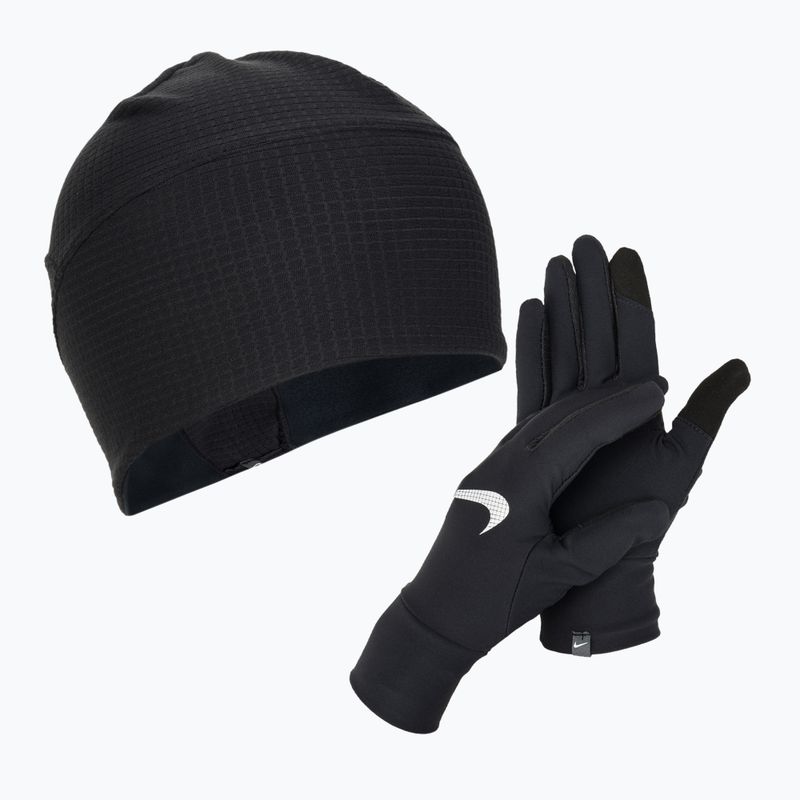 Комплект шапка + Рукавички чоловічі Nike Essential Running black/black/silver