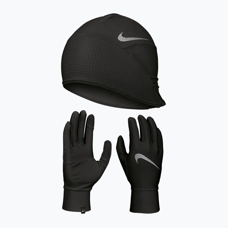 Комплект шапка + Рукавички чоловічі Nike Essential Running black/black/silver 10