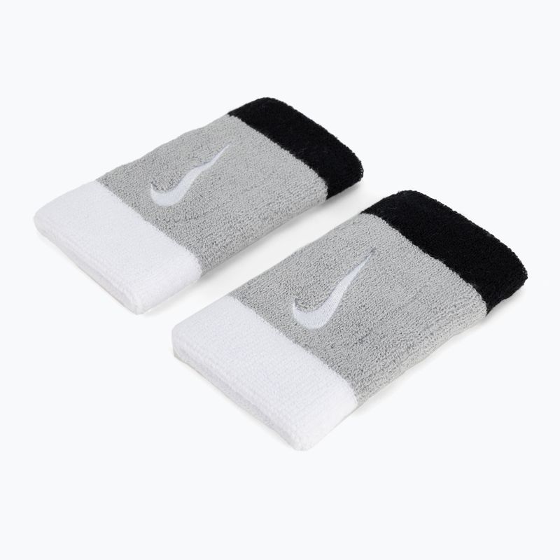 Напульсники Nike Swoosh Doublewide Wristbands 2 шт. сіро-чорні N0001586-016