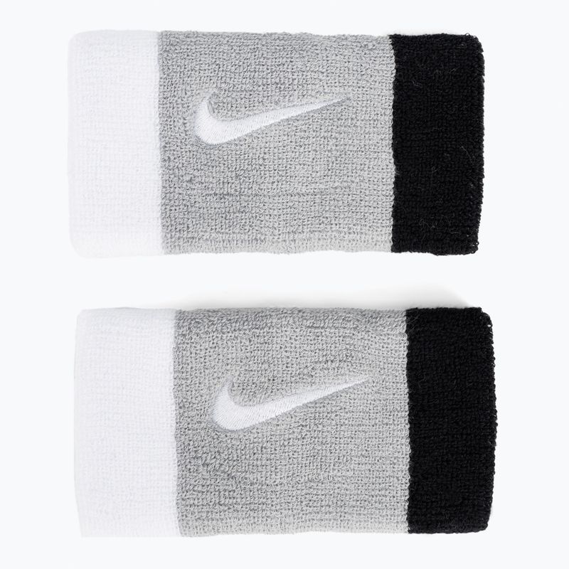 Напульсники Nike Swoosh Doublewide Wristbands 2 шт. сіро-чорні N0001586-016 2
