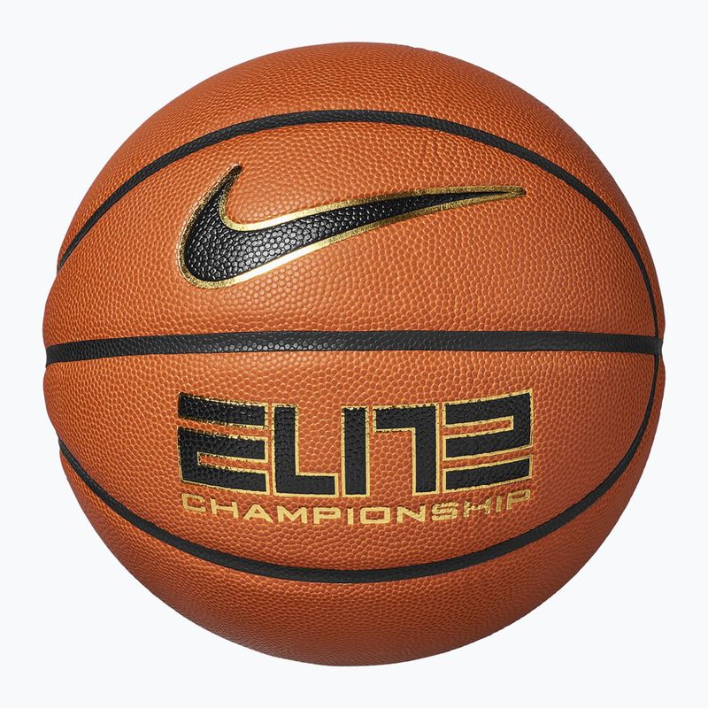 М'яч баскетбольний Nike Elite Championship 8P 2.0 Deflated amber court/black/metallic gold/black розмір 6 4