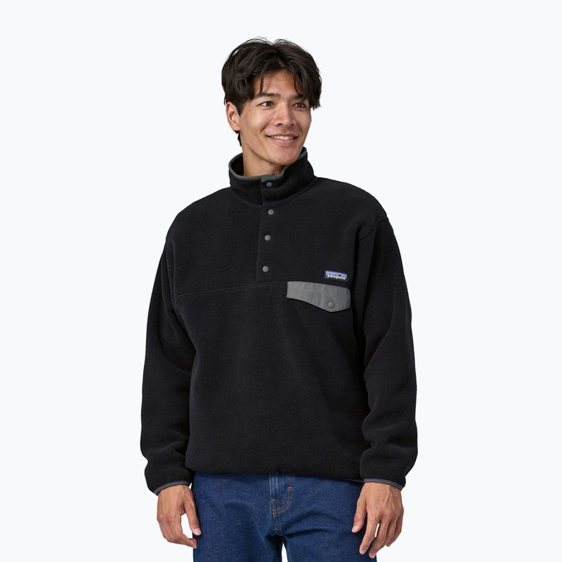Кофта флісова чоловіча Patagonia Synch Snap-T P/O black w/forge grey