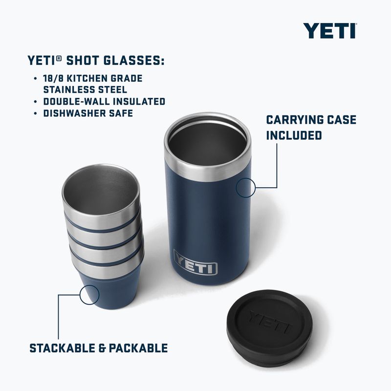 Чарки туристичні YETI Shot 48 ml 4 pcs. navy 10
