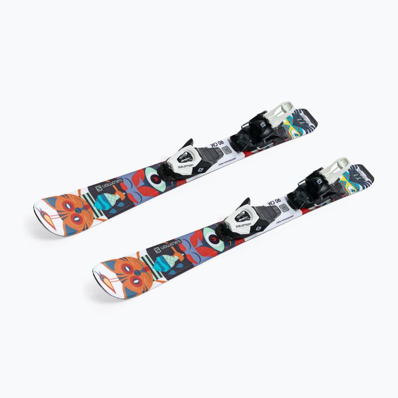 Лижі гірські дитячі Salomon T1 XS + C5 кольорові L40891100 5