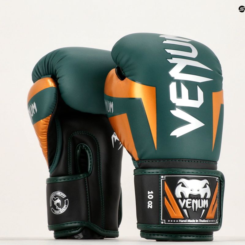 Рукавиці боксерські Venum Elite гreen/bronze/silver 6