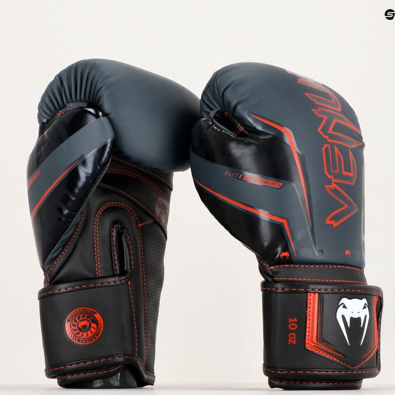 Рукавиці боксерські Venum Elite Evo navy/black/red 6