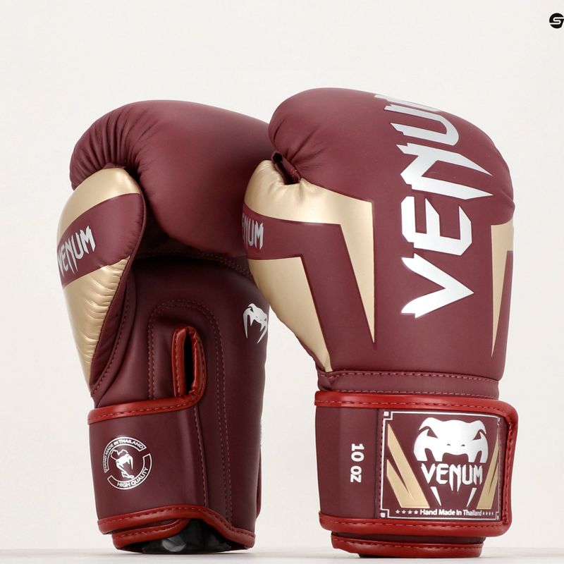 Рукавиці боксерські Venum Elite burgundy/gold 6