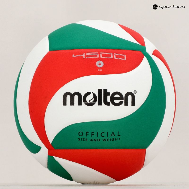 М'яч для волейболу Molten V4M4500-4 white/green/red розмір 4 6