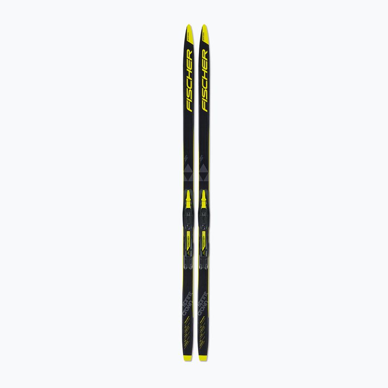 Лижі бігові дитячі Fischer Sprint Crown + Tour Step-In black/yellow 10