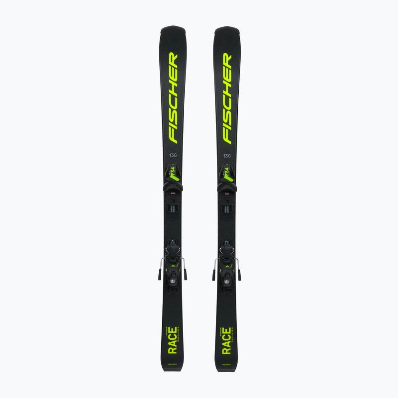 Лижі гірські дитячі Fischer RC4 RACE JR JRs + FJ4 CA JRs black/yellow