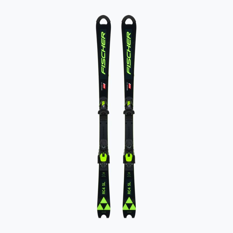 Лижі гірські дитячі Fischer RC4 Worldcup SL JR. M/O-Plate + RC4 Z9 GW AC black/yellow