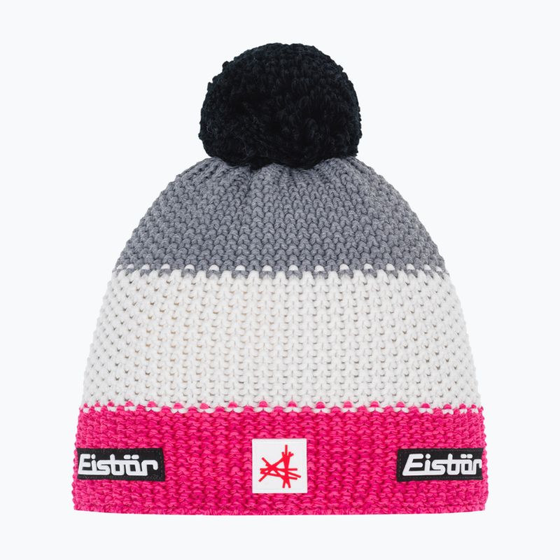 Зимова шапка Eisbar Star Pompon SA pink melange/white/grey