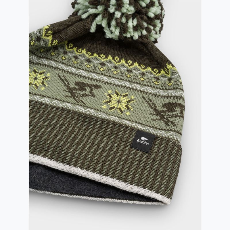 Шапка зимова Eisbar Retroski Pompon olive/khaki green 2
