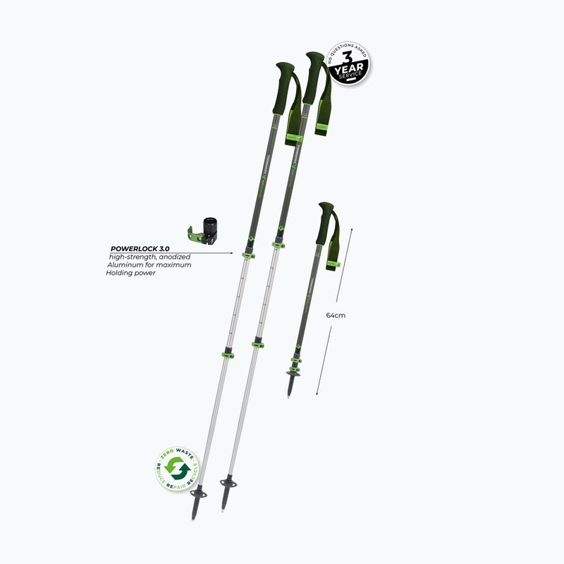 Палиці трекінгові Komperdell Trailmaster Zero forrest green 10