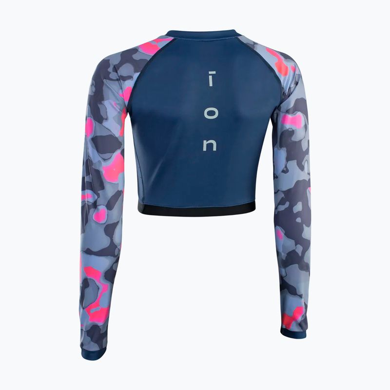 Лонгслів для плавання жіночий Shorty UV granatowy 2