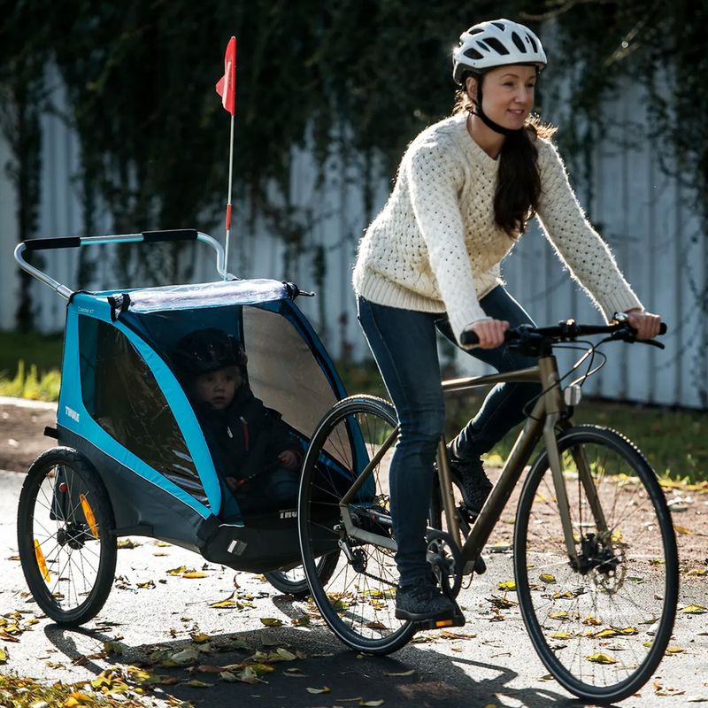Причіп велосипедний двомісний  Thule Coaster XT Bike Trailer+Stroll зелений 10101820 7