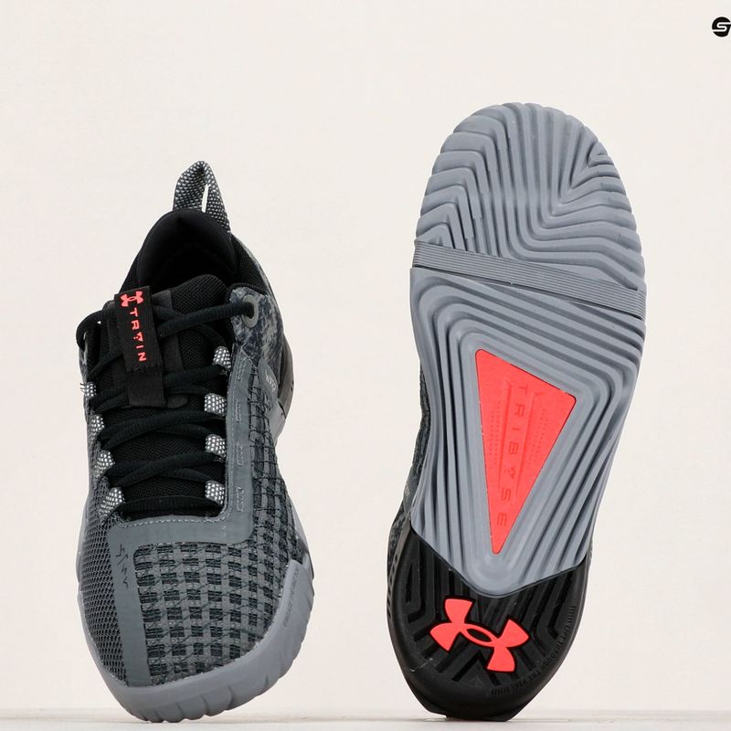 Черевики для тренувань чоловічі Under Armour TriBase Reign 6 gray void/pitch gray/rush red 14