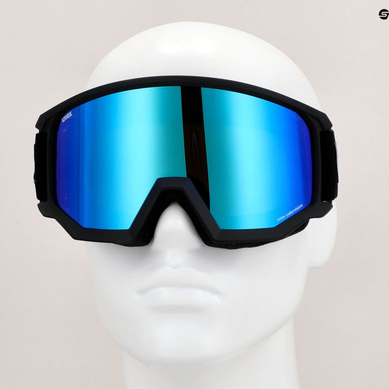 Маска лижна  UVEX Athletic CV black mat/mirror blue colorvision green 55/0/527/20 7