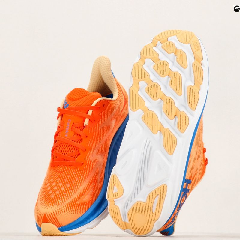 Черевики для бігу чоловічі HOKA Clifton 9 Wide vibrant orange/impala 9