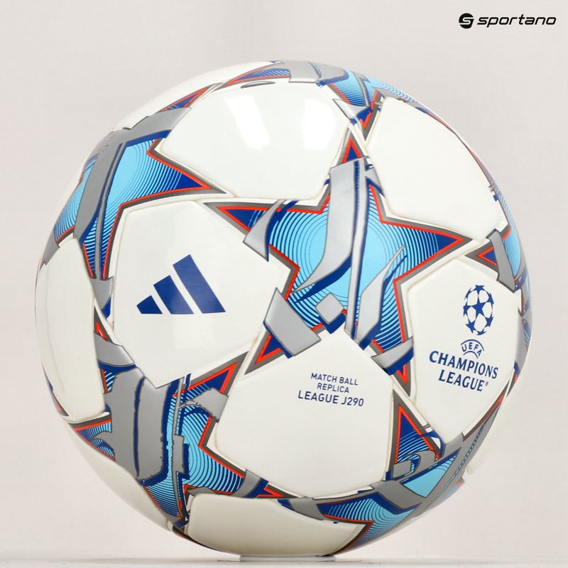 adidas UCL Junior 290 League футбольні бутси 23/24 білі/сріблястий металік/яскраво-блакитні розмір 4 5