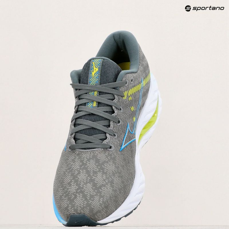 Чоловічі бігові кросівки Mizuno Wave Inspire 19 сірий/синій/болт2неон 11