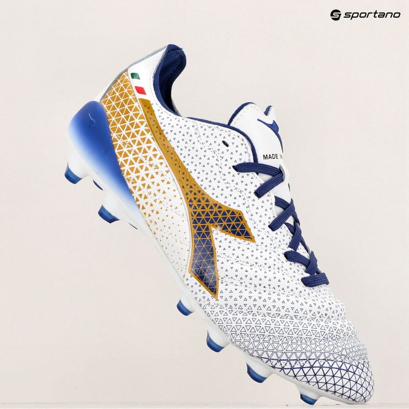 Чоловічі футбольні бутси Diadora Brasil Elite Tech GR ITA LPX білі/сині/золоті 11