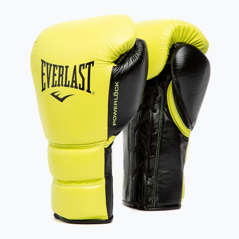 Боксерські рукавички Everlast Powerlock 2 Laced Pro Training неоново-жовті 7