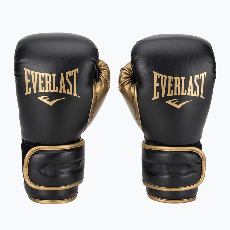 Рукавиці боксерські Everlast Powerlock 2 black/gold 2