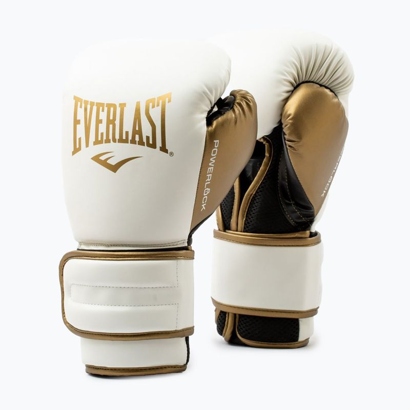 Боксерські рукавички Everlast Powerlock 2 білі/золоті