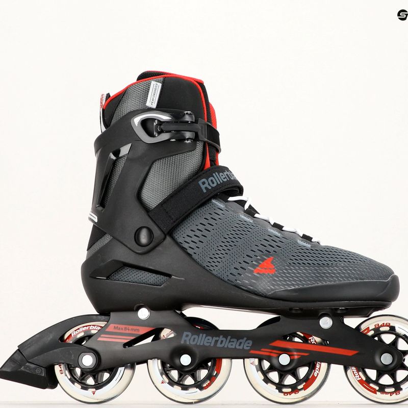 Чоловічі роликові ковзани Rollerblade Spark 84 темно-сірі/червоні 9