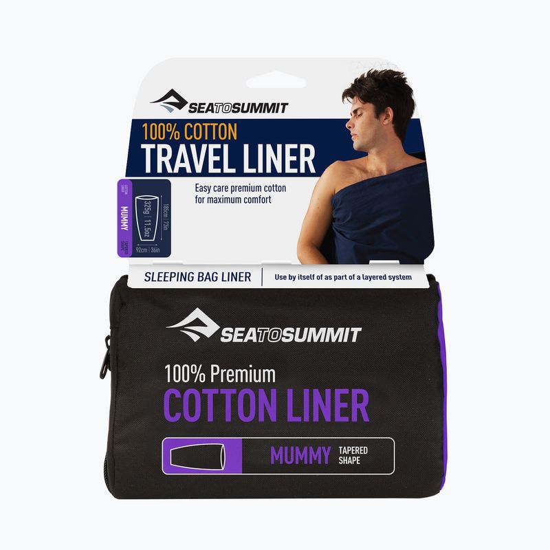 Вкладиш для спального мішка Sea to Summit Premium Cotton Travel Liner - Mummy синій AMUMMYOSNB
