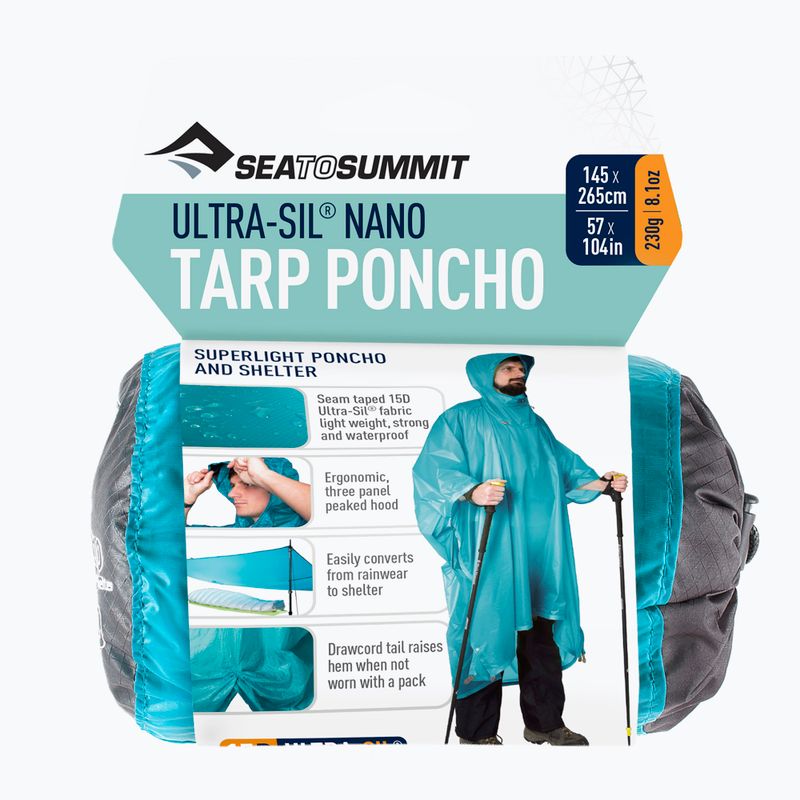 Пончо-дощовик Sea to Summit Ultra-Sil Nano Tarp блакитне APONCHO15DBL 5