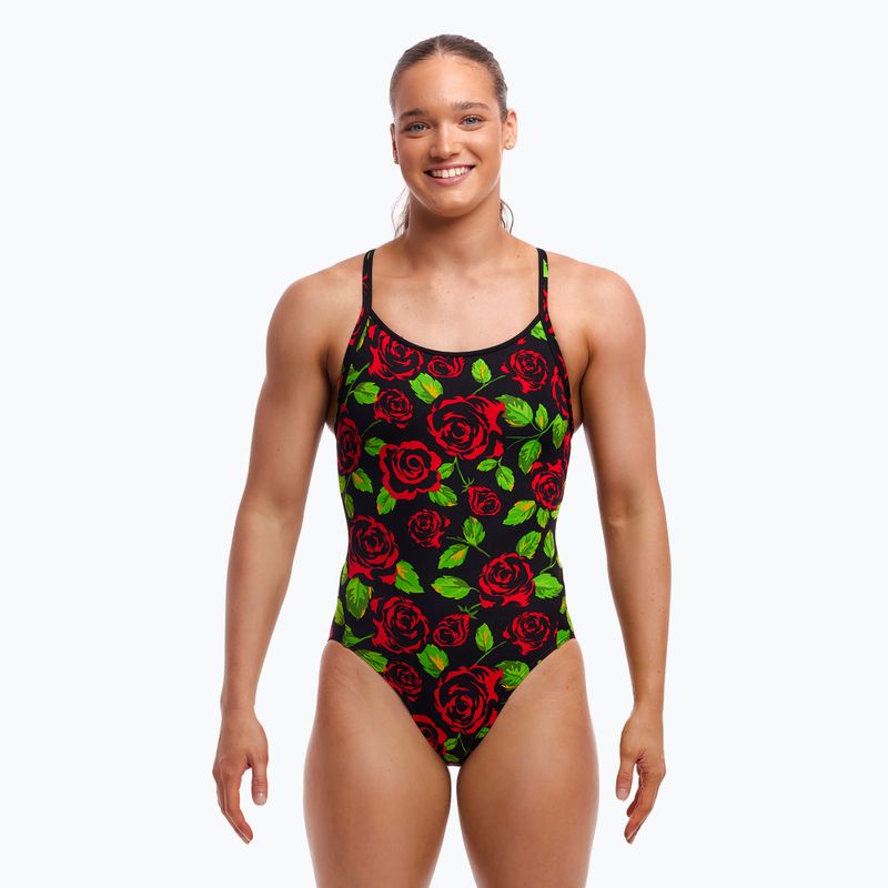 Купальник суцільний жіночий Funkita Diamond Back One Piece black rose 2