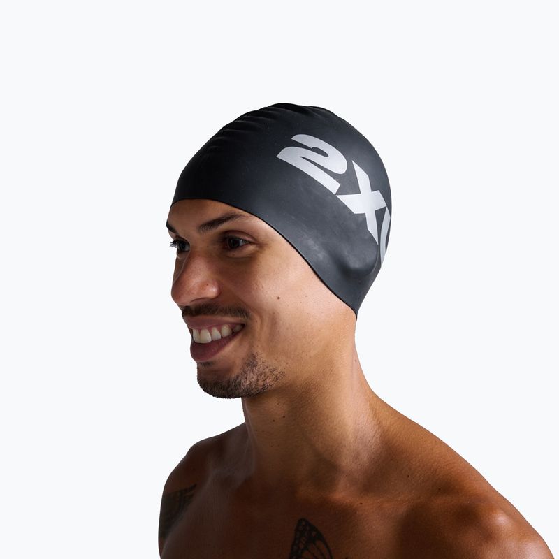 Шапочка для плавання 2XU Silicone black/black 4