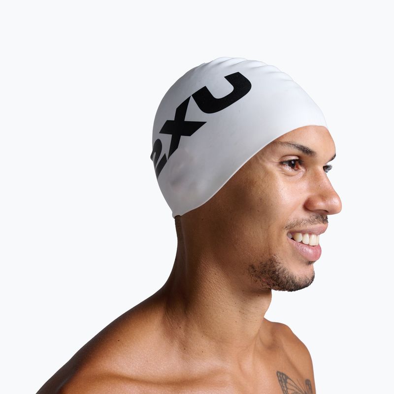 2XU Силіконова шапочка для плавання біла/біла 4