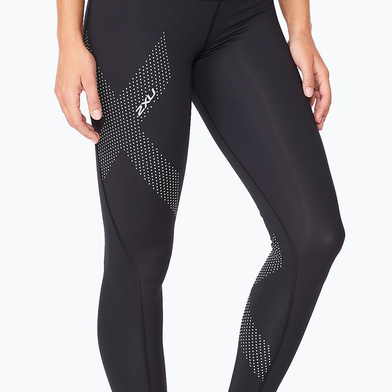 Легінси тренувальні жіночі 2XU Motion Mid-Rise Compression black/dotted reflective logo 5