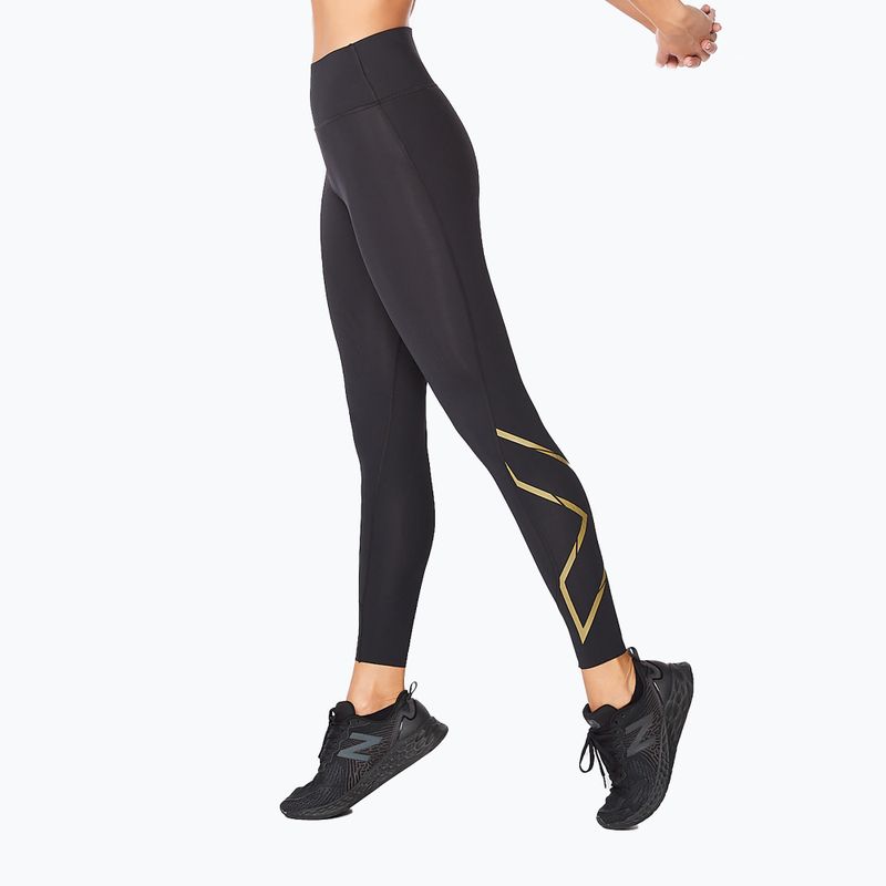 Легінси тренувальні жіночі 2XU Force Mid-Rise Compression black/gold 3