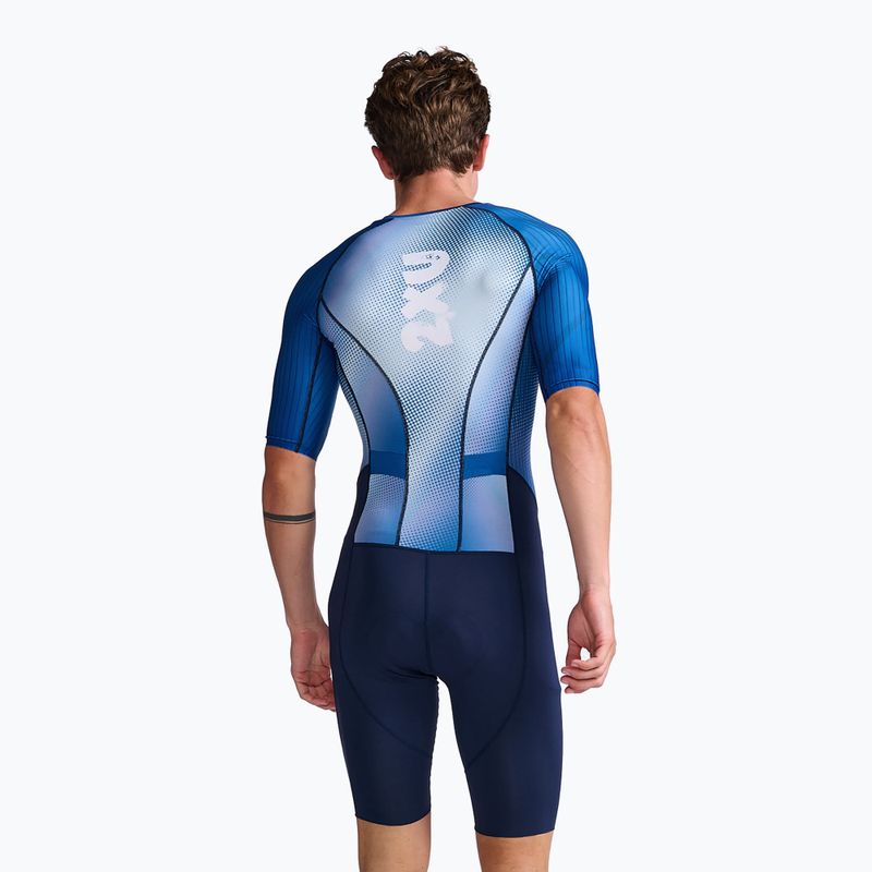 Чоловічий велокостюм 2XU Aero Sleeved midnight/білий 2