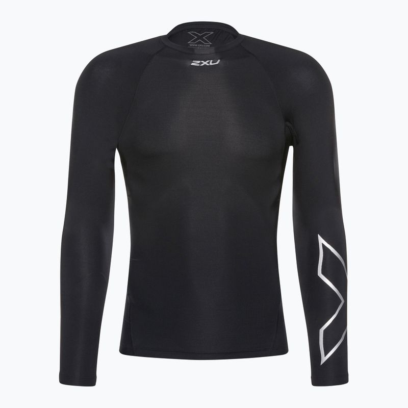 Лонгслів тренувальний чоловічий 2XU Core Compression black/silver 4
