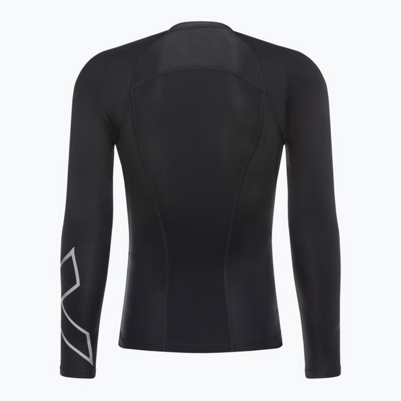 Лонгслів тренувальний чоловічий 2XU Core Compression black/silver 5