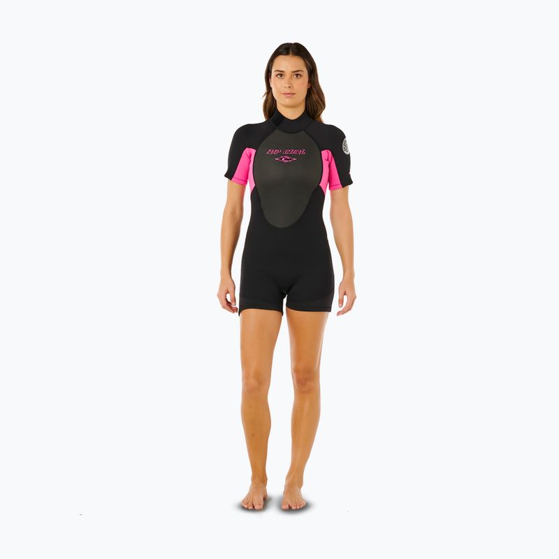 Гідрокостюм жіночий Rip Curl Omega 2/2 mm Back Zip Springsuit black/pink 2